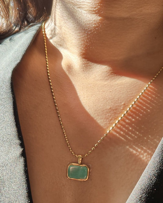 Aqua Frame Aquamarine Pendant Necklace