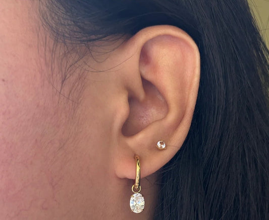 Lumina Oval Solitaire Hoops