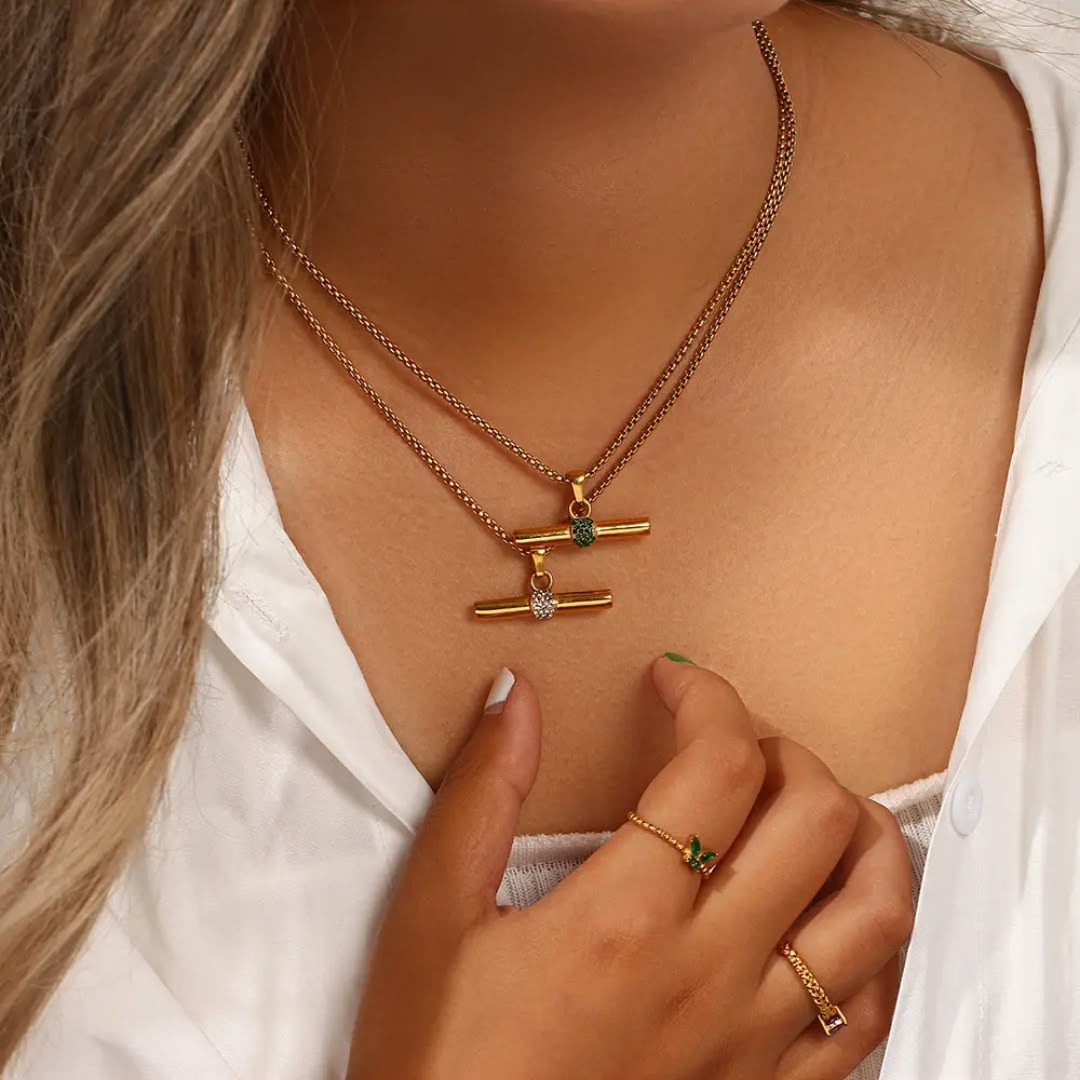 The Solstice T-Bar Pendant Necklace