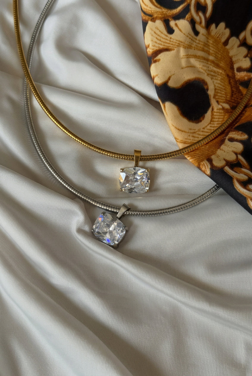 Lumière Cushion Solitaire Necklace