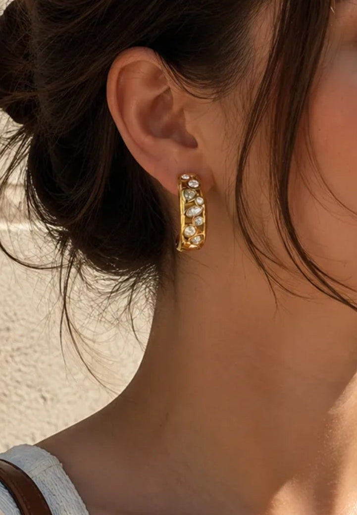 The Orla Crystal Mosaic Hoops