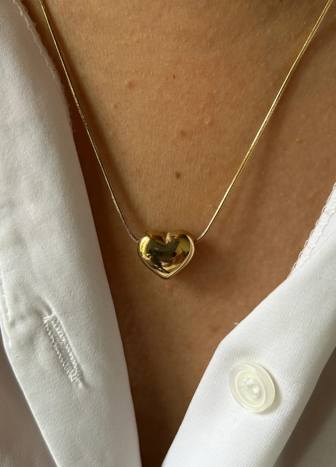 Amour Puffy Heart Pendant Necklace