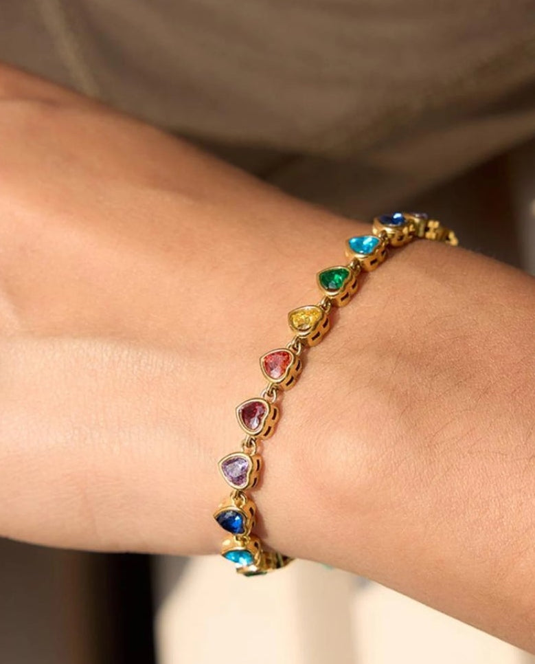 The Prism Heart Tennis Bracelet