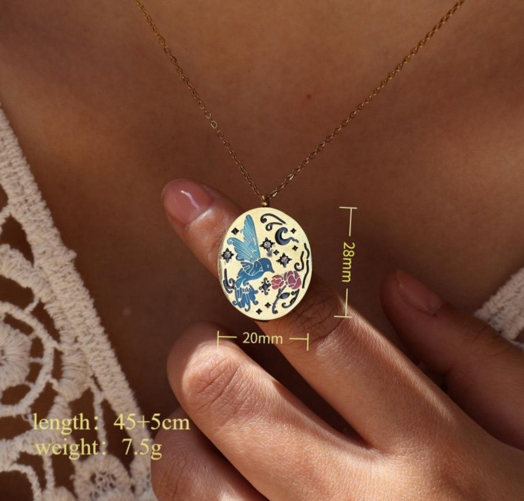 Celestial Bird Medallion Necklace