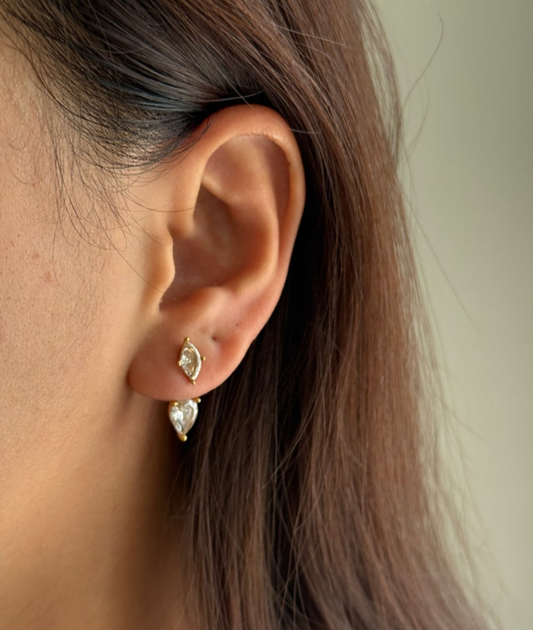 Pear Glow Jacket earrings