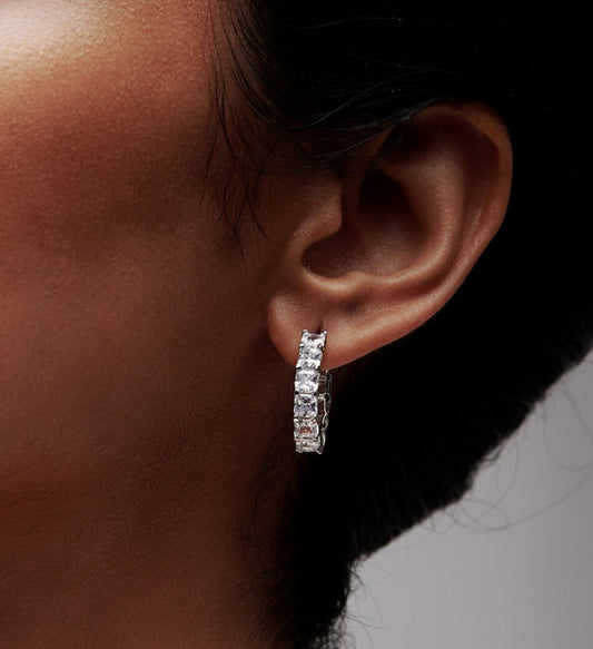 Crystal Luxe Hoops Earrings