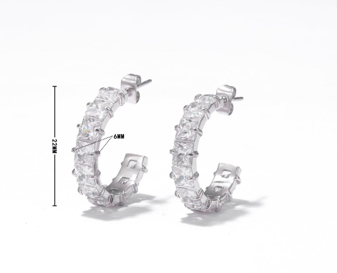 Crystal Luxe Hoops Earrings
