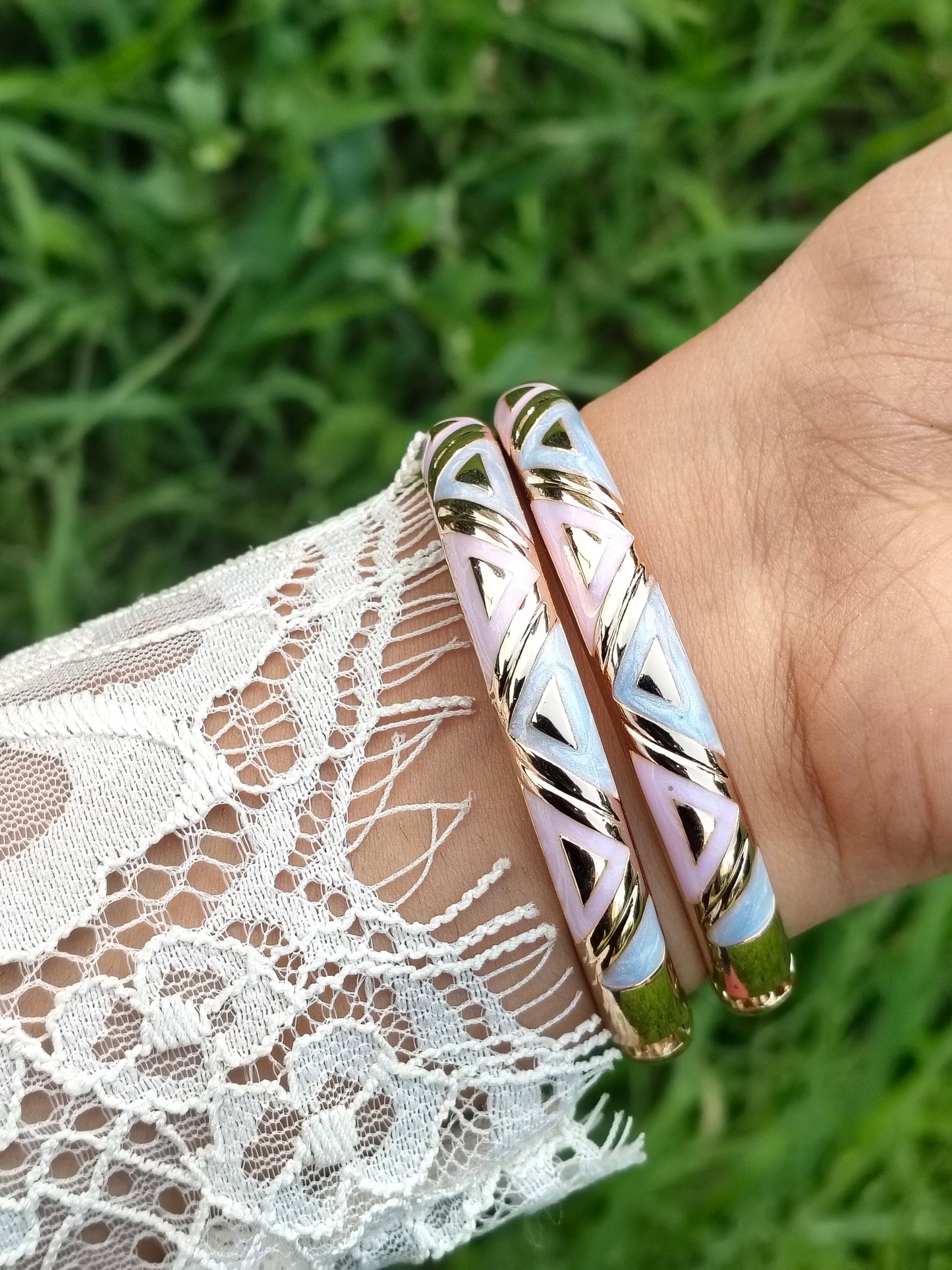 Pastel Duo Enamel Bangle pair