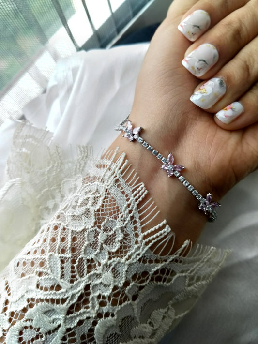 The Pink Flutter and sparkle bracelet