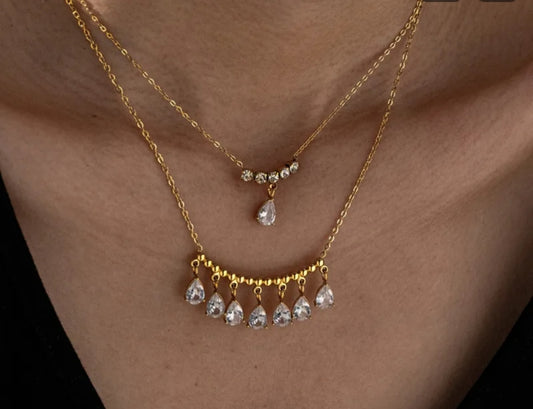 Céleste Teardrop Fringe Necklace