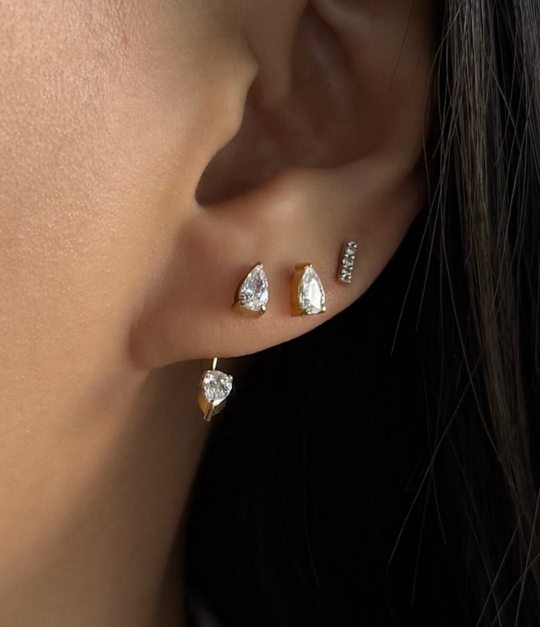 Pear Glow Jacket earrings