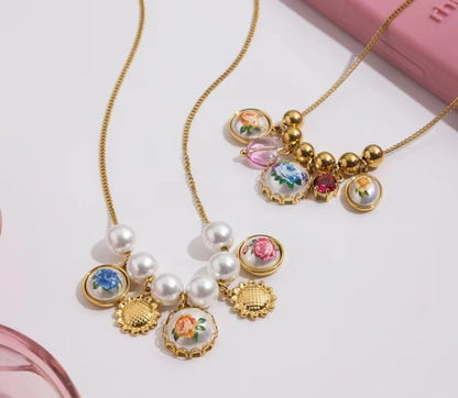 Enchanted Vintage Flora charm necklace