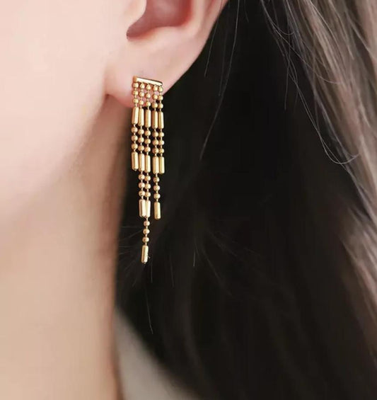 Cascading Gilded Fringe Earrings