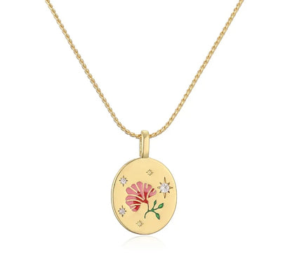 Rosé Bloom Medallion Necklace