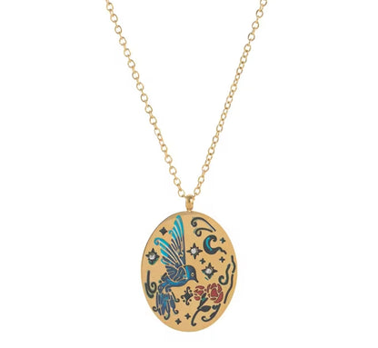 Celestial Bird Medallion Necklace
