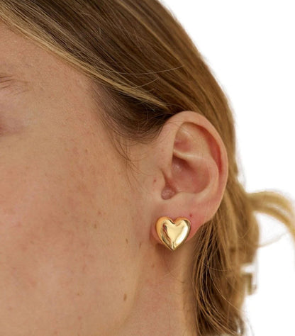 Amour puffy heart stud earrings