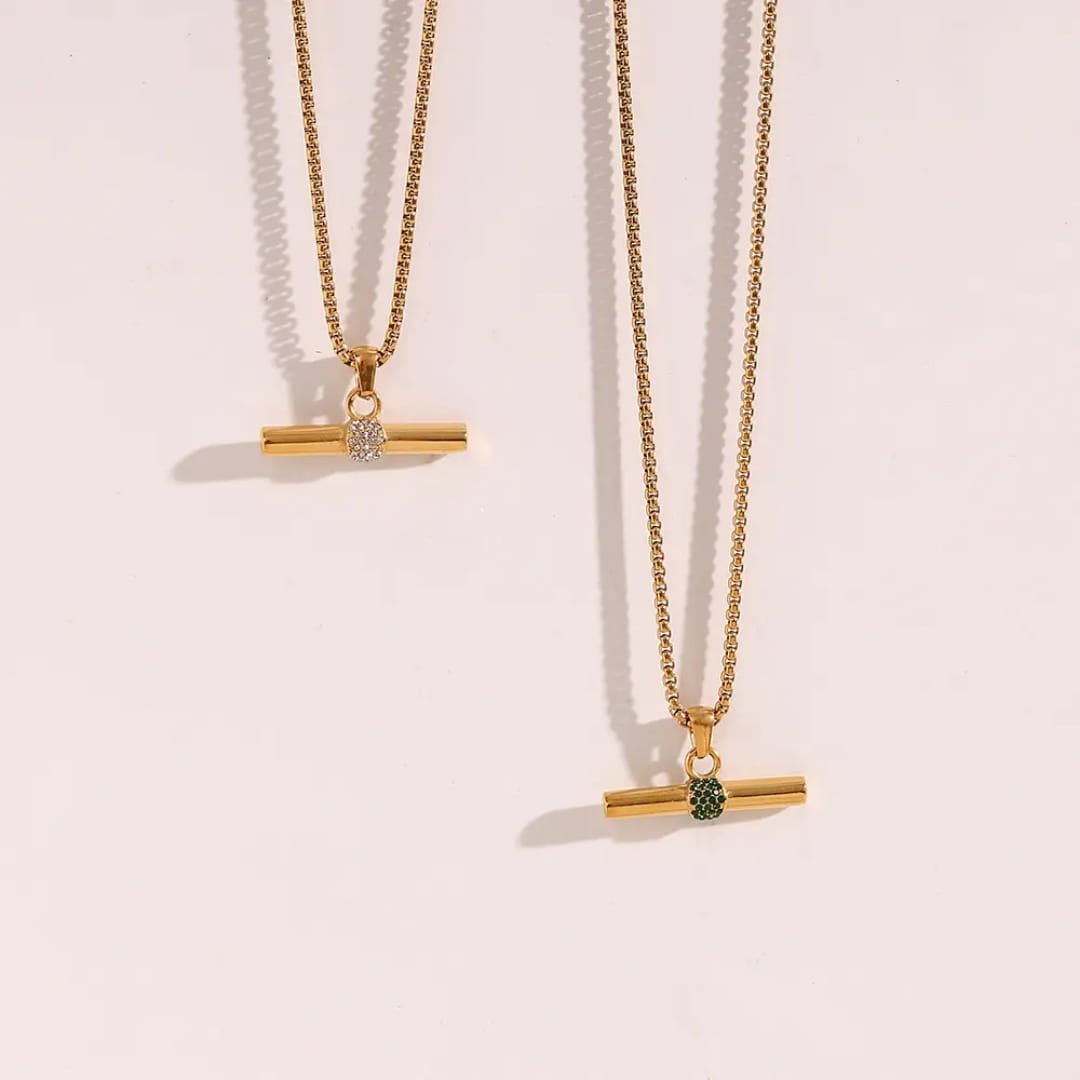 The Solstice T-Bar Pendant Necklace