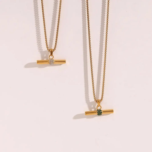 The Solstice T-Bar Pendant Necklace