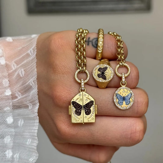 The Azure Monarch Butterfly Medallion Necklace