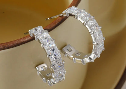 Crystal Luxe Hoops Earrings