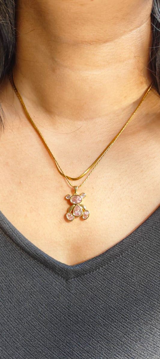 The Rosie Teddy Crystal Necklace