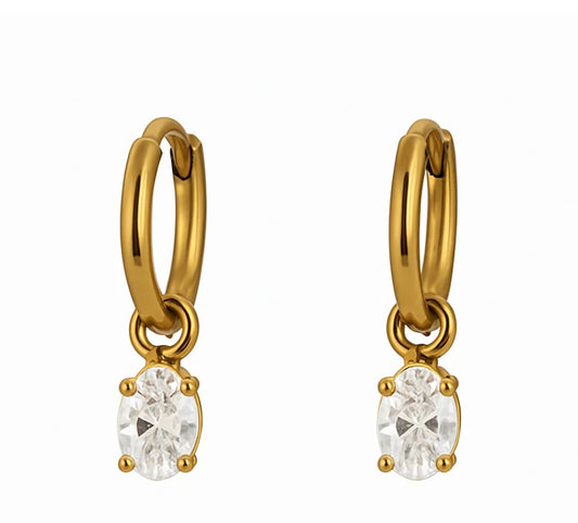 Lumina Oval Solitaire Hoops