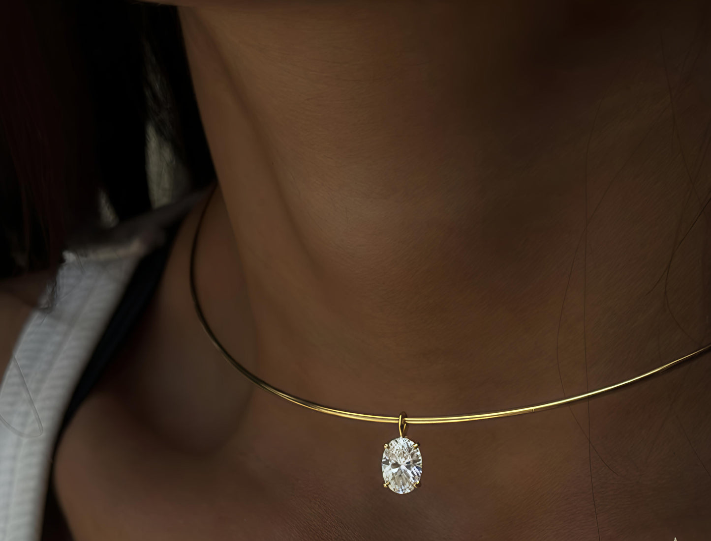 Oval Glow Choker Necklace