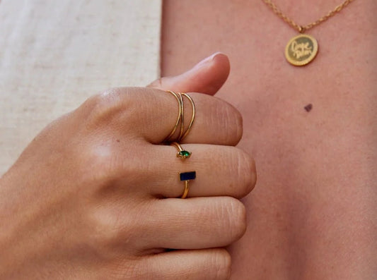 The Gemini Dual Stone Open Ring