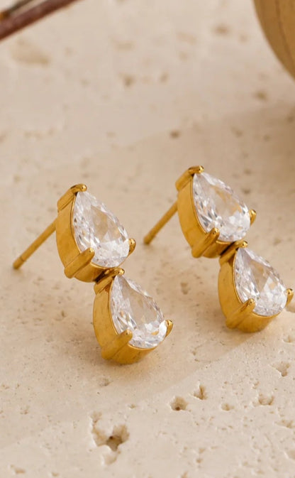 The Celeste Double Dewdrop Earrings