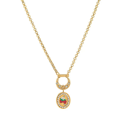Vintage Strawberry Medallion Necklace 🍰