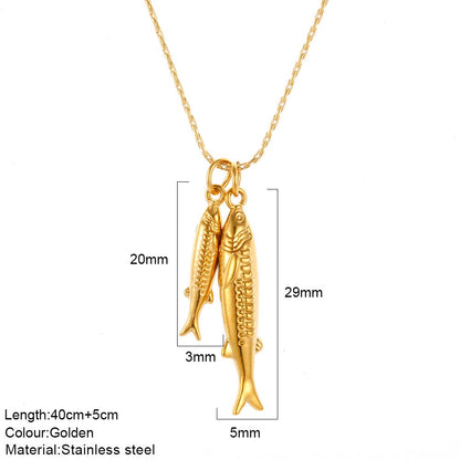 Siren Sardine Pendant Necklace