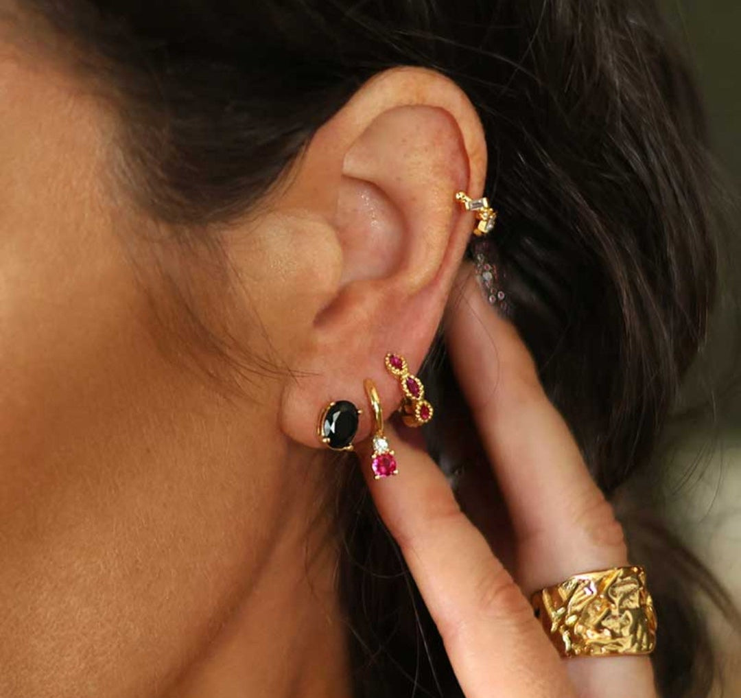Midnight Onyx Solitaire Studs