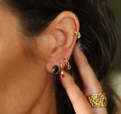 Midnight Onyx Solitaire Studs