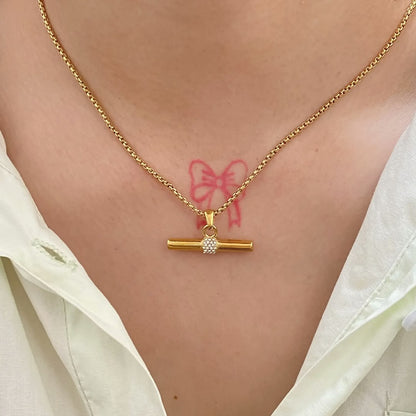 The Solstice T-Bar Pendant Necklace
