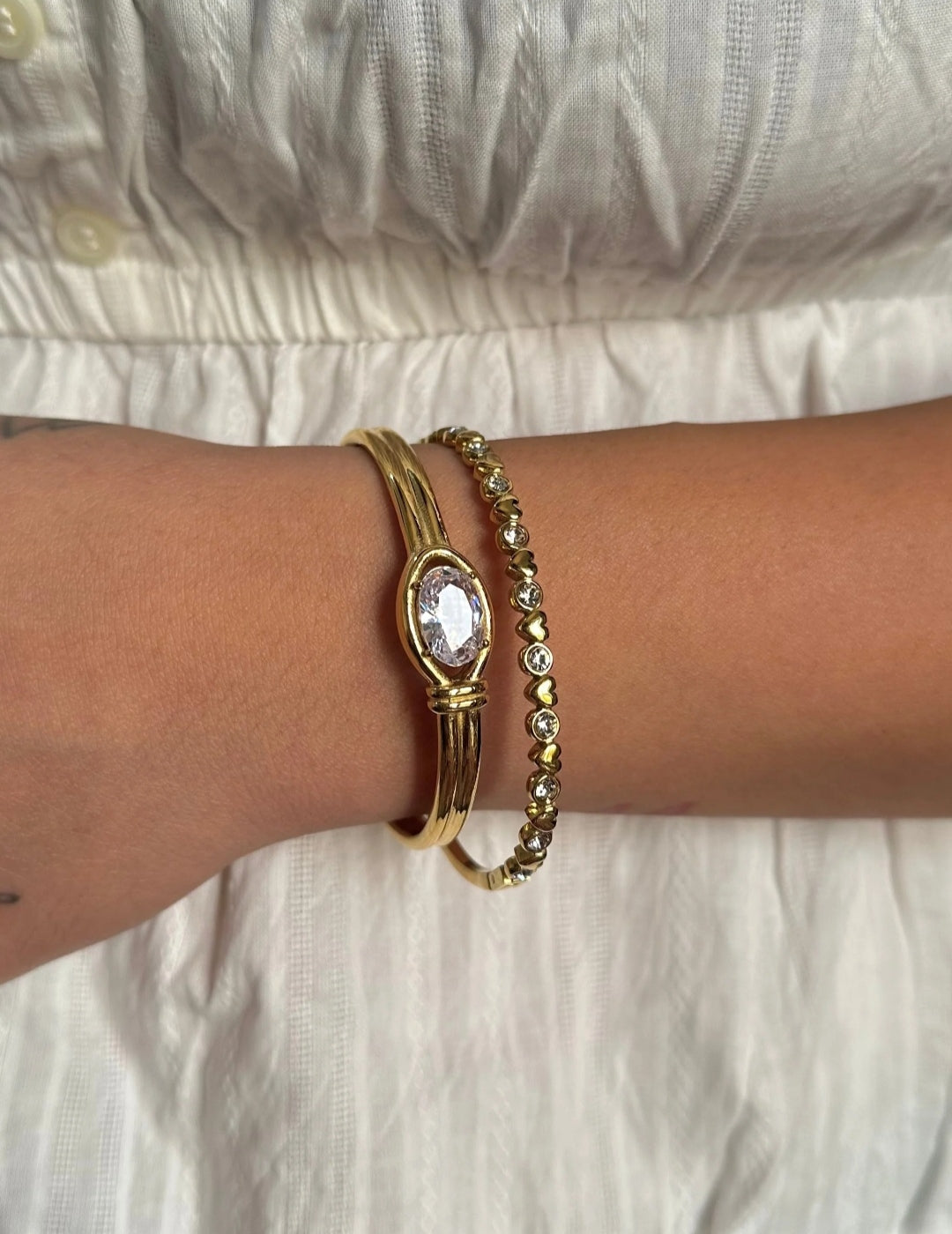 Étoile Oval Crystal Cuff Bracelet