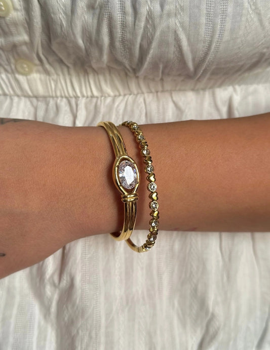 Étoile Oval Crystal Cuff Bracelet