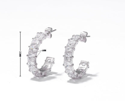Crystal Luxe Hoops Earrings
