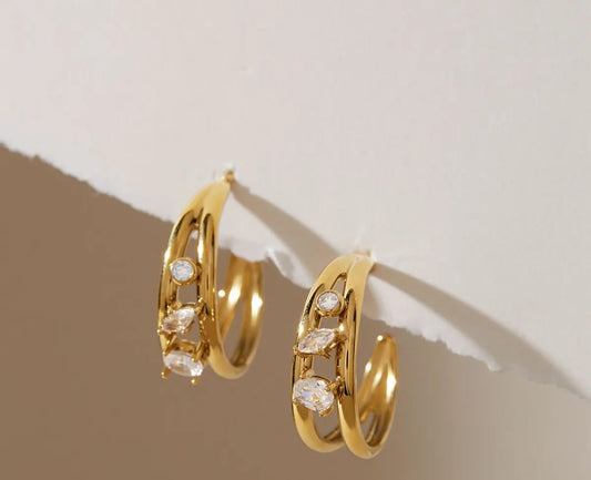 The Celina Crystal Trio Hoops
