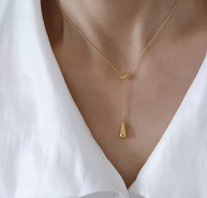 Golden Drop Lariat necklace