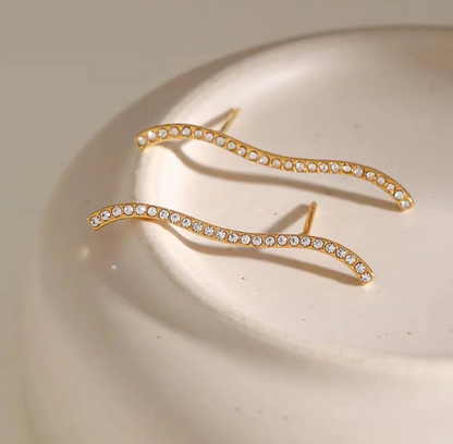 The Sienna Crystal Wave Ear Climbers