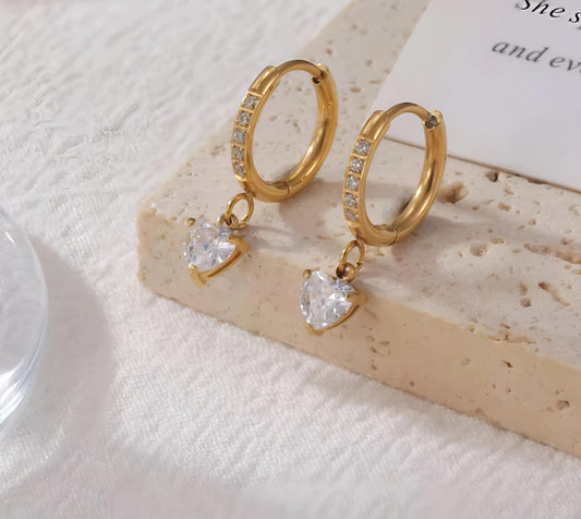 Versatile Crystal Dangle Huggies