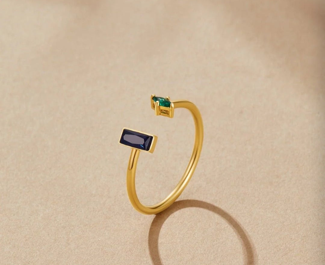 The Gemini Dual Stone Open Ring