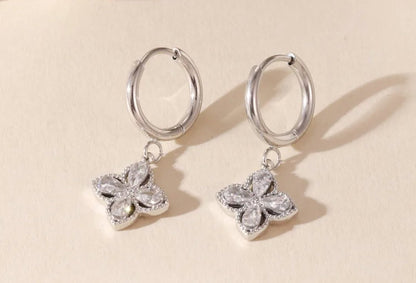 Fleur de Lys Crystal Bloom Hoops earrings