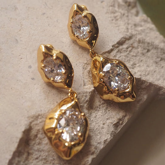 Lumina Liquid Gold Oval Drop Earrings