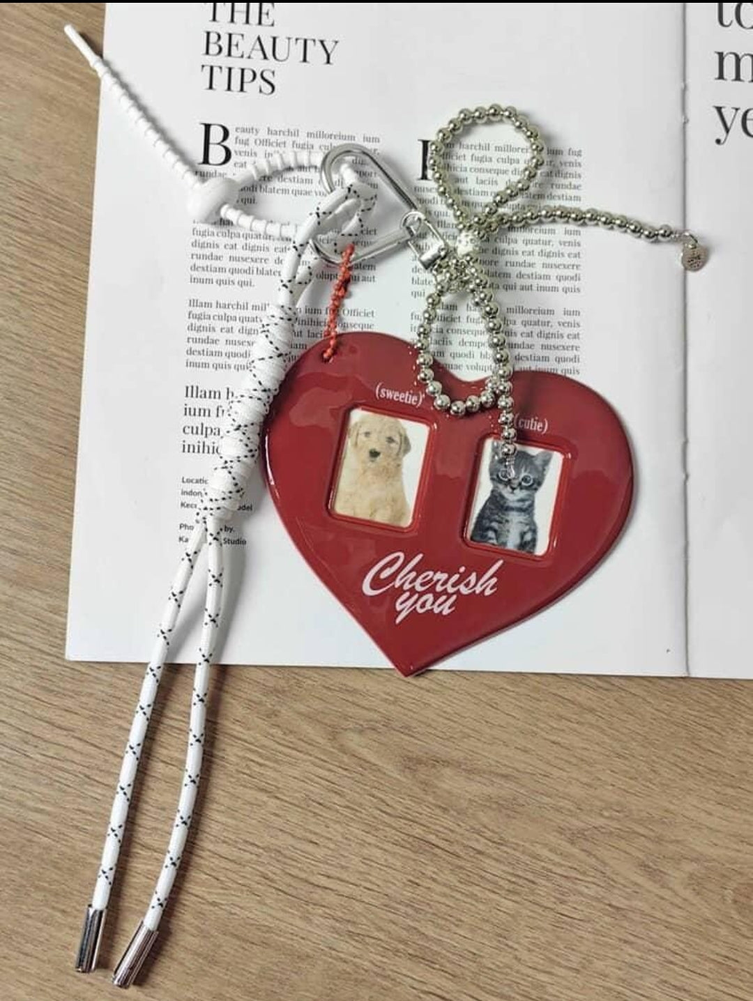 Cherish Heart Photo Bag Charm