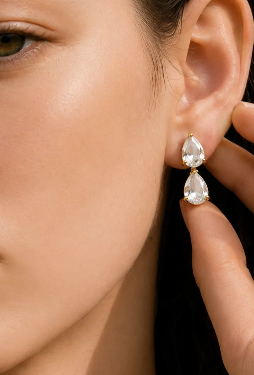 The Celeste Double Dewdrop Earrings