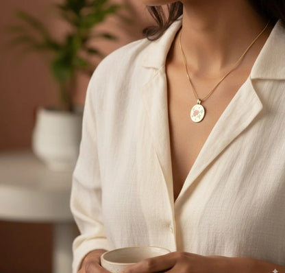 Rosé Bloom Medallion Necklace