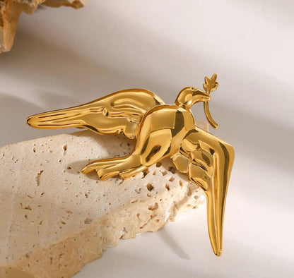 Sculptural Bird Brooch