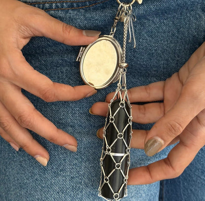 Oval Mirror Lipstick charm