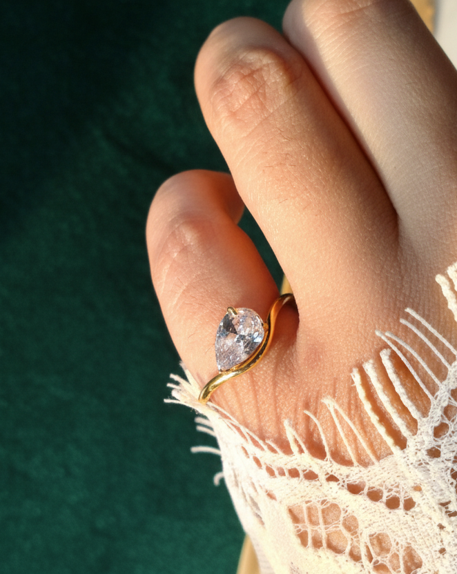 Serene Solitaire Ring (Pinky ring)